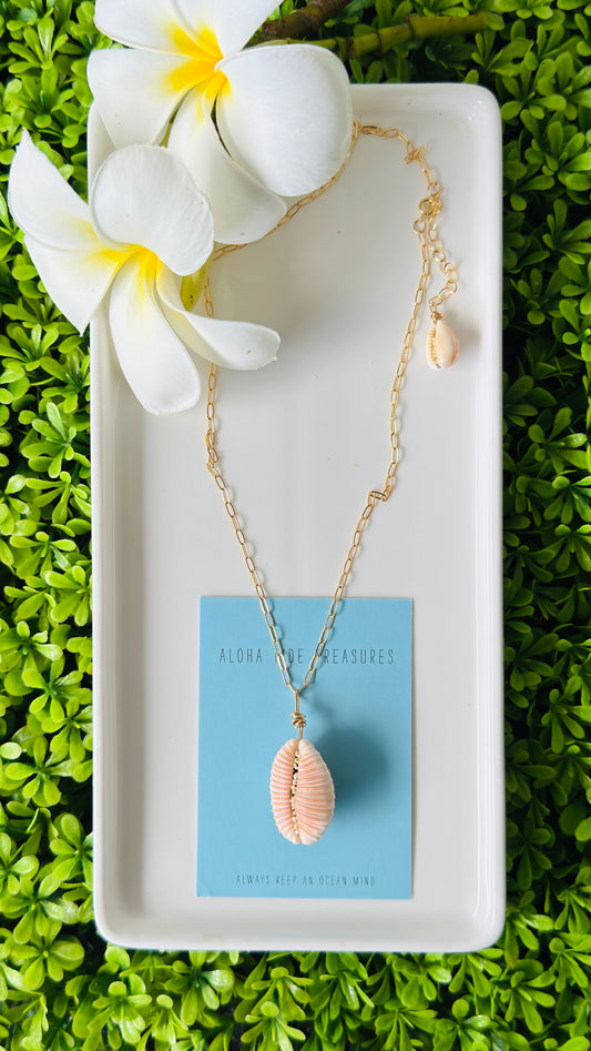 14K GF Cowrie Shell Necklace 16” - Mary