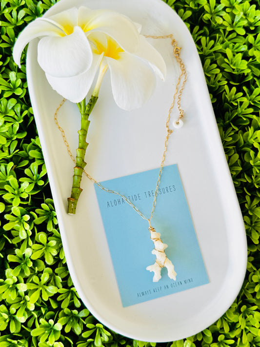 14K GF White Coral Necklace 18”