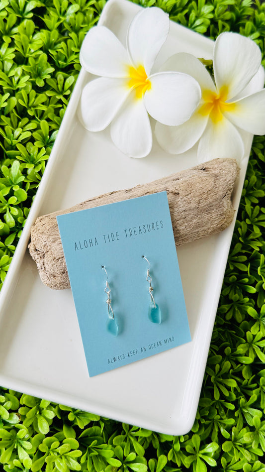 Sterling Silver Seaglass Earrings - Katie