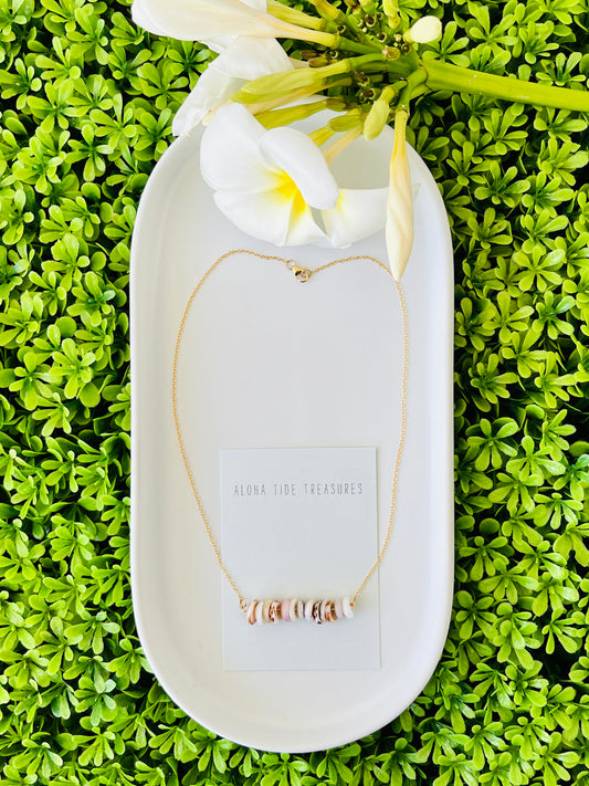 14K GF Dainty Puka Sand-Bar Necklace 16”