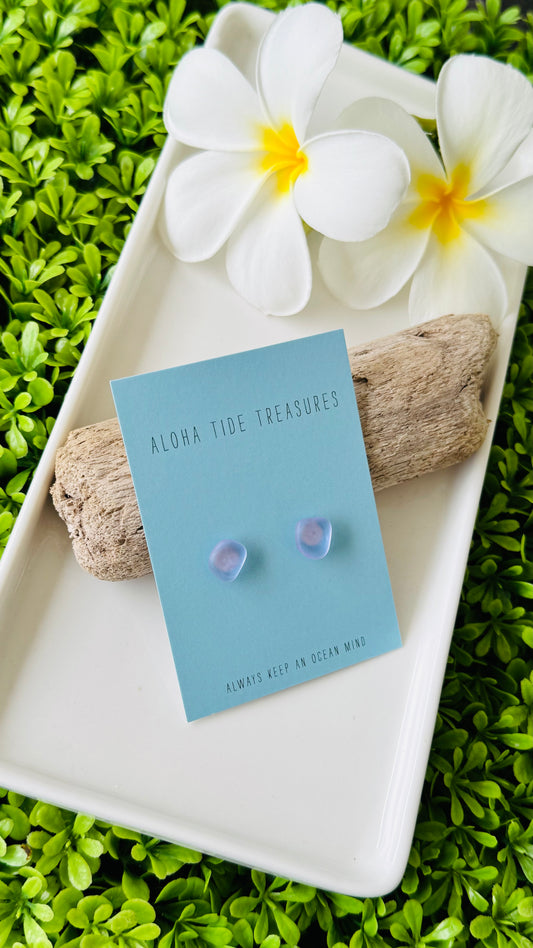 Sterling Silver Seaglass Earring Studs - Katie