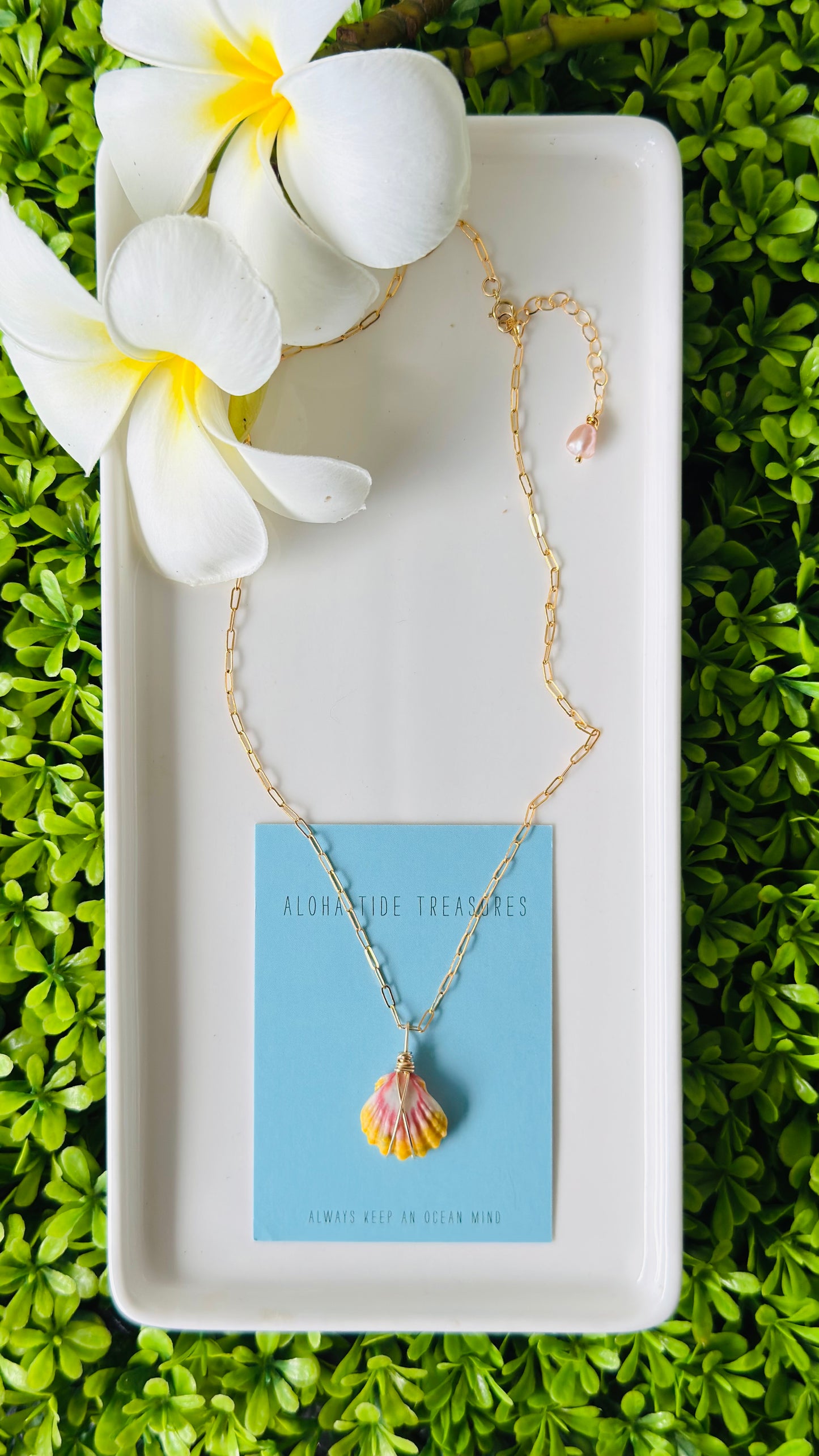 14K GF Sunrise Shell Necklace 16” - Carrie