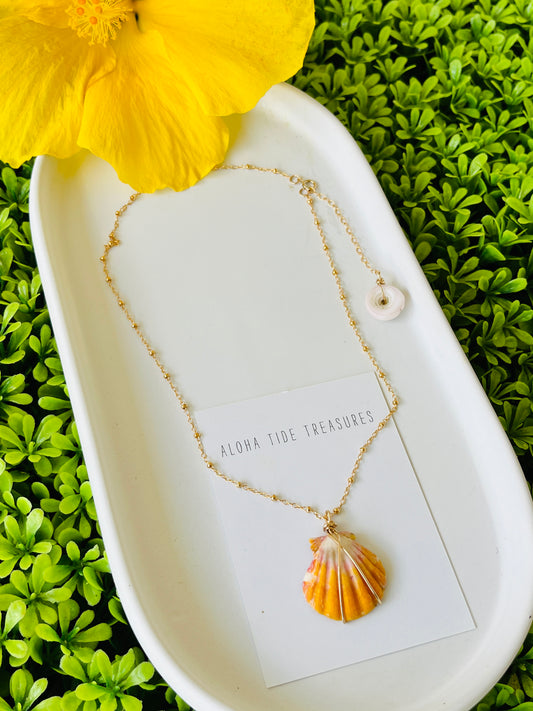 14K GF Sunrise Shell Necklace 16”