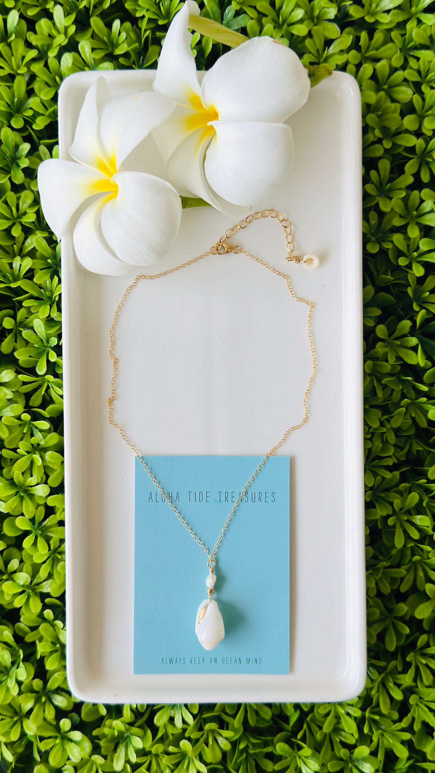 14K GF Shell Necklace 14” - Samantha