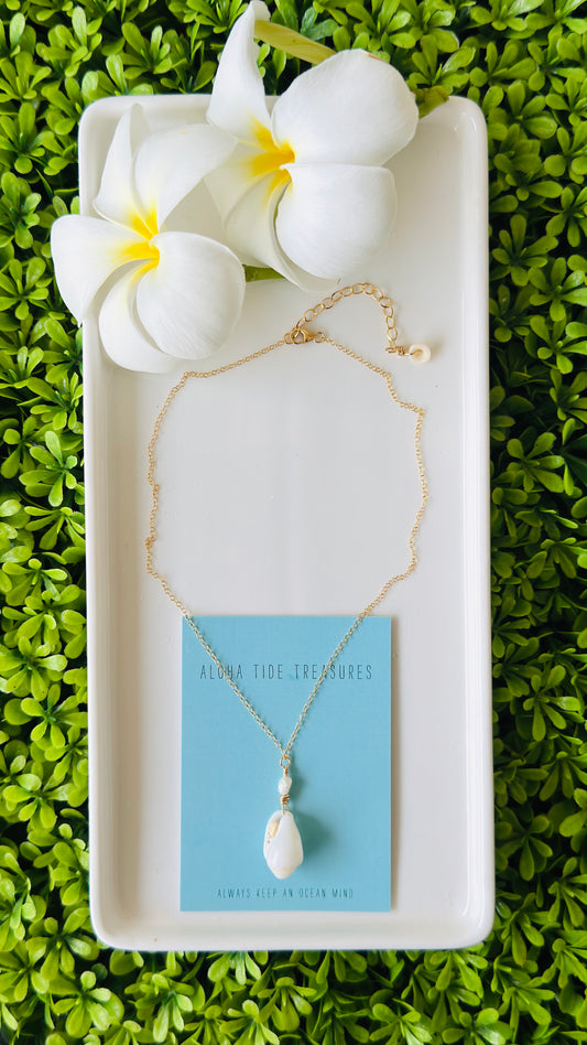 14K GF Shell Necklace 14” - Samantha
