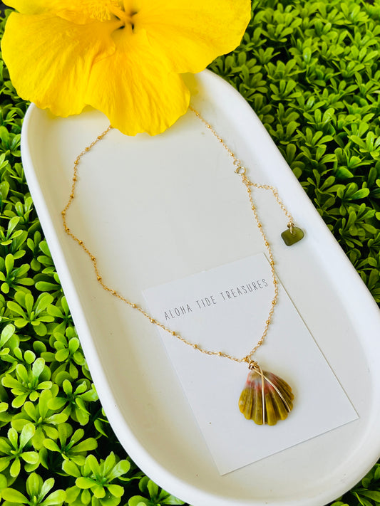 14K GF Moonrise Shell Necklace 16”