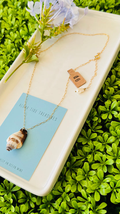 14K GF Conch Shell Necklace 16”