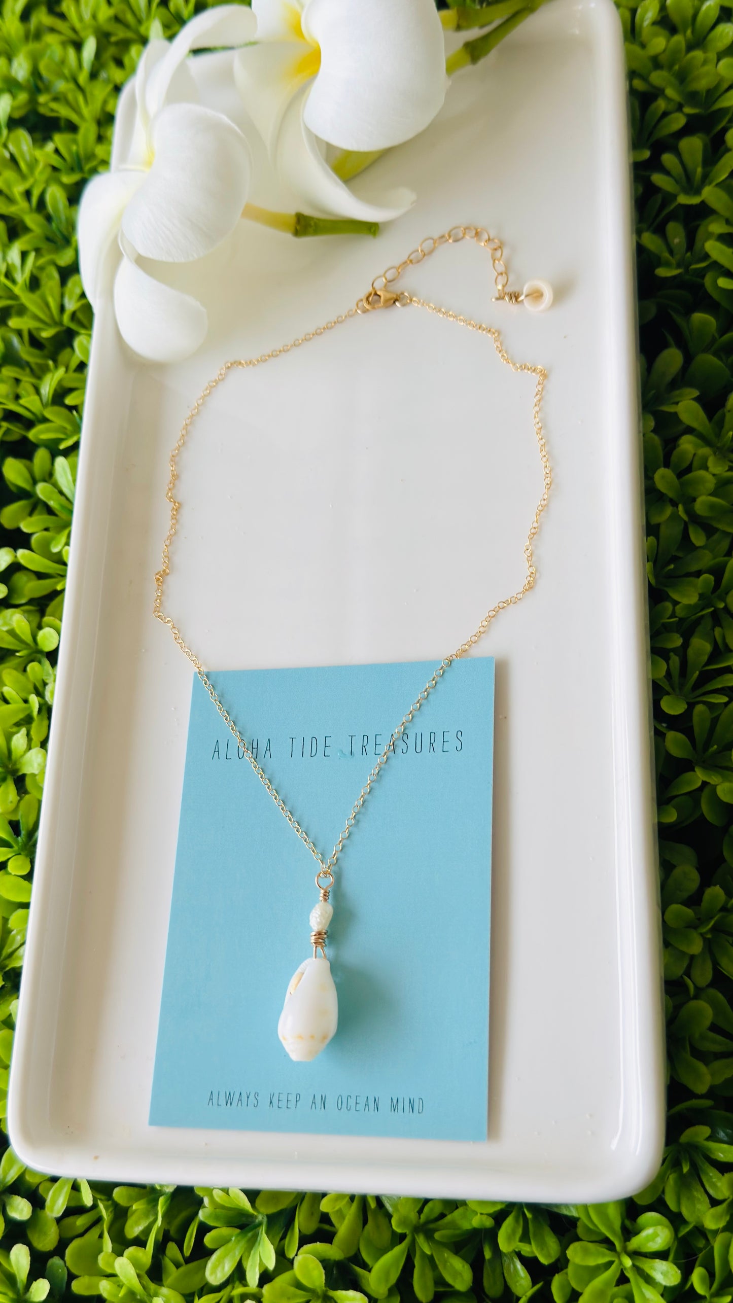 14K GF Shell Necklace 14” - Samantha