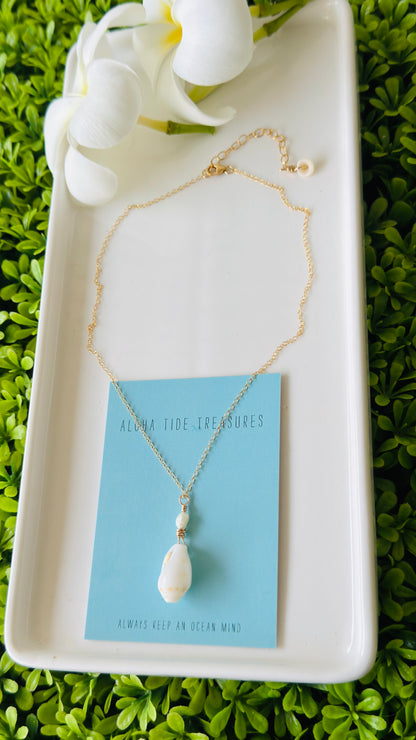 14K GF Shell Necklace 14” - Samantha