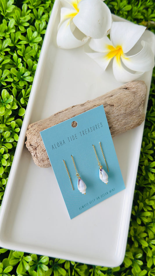 14K GF Cone/Puka Threader Earrings