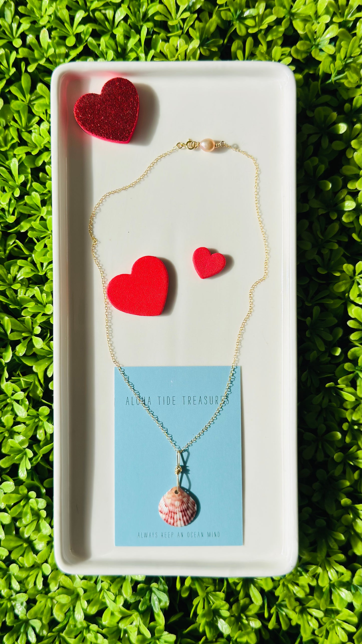 14K GF Calico Shell Necklace 16” Valentines