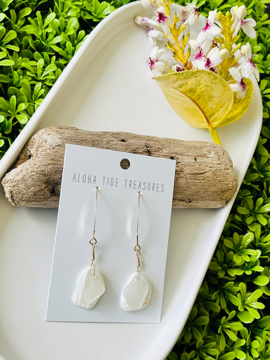 14K GF Sea Glass Shell Earrings