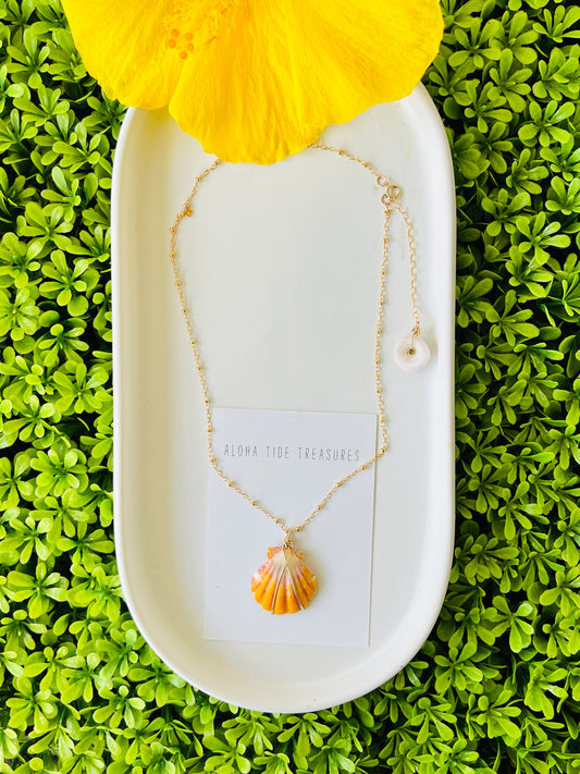 14K GF Sunrise Shell Necklace 16”