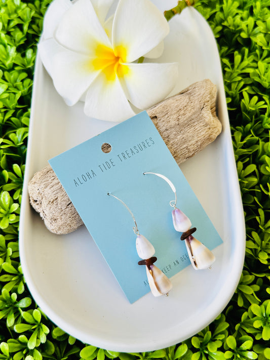 Sterling Silver Stacked Cone Shell Earrings