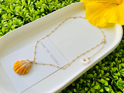 14K GF Sunrise Shell Necklace 16”