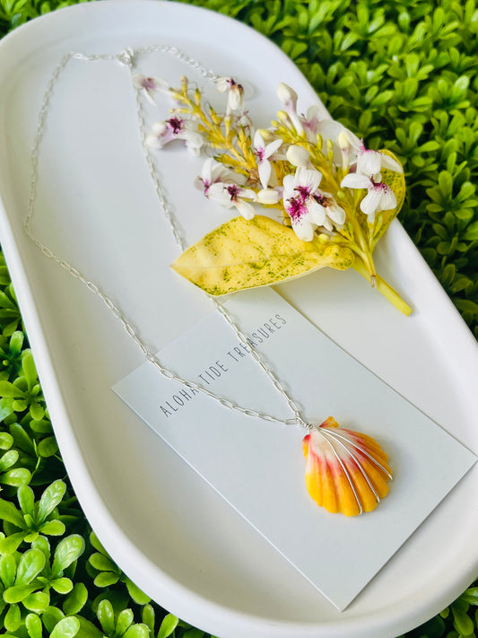 Sterling SIlver Sunrise Shell Necklace 14”
