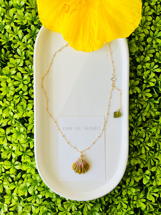 14K GF Moonrise Shell Necklace 16”