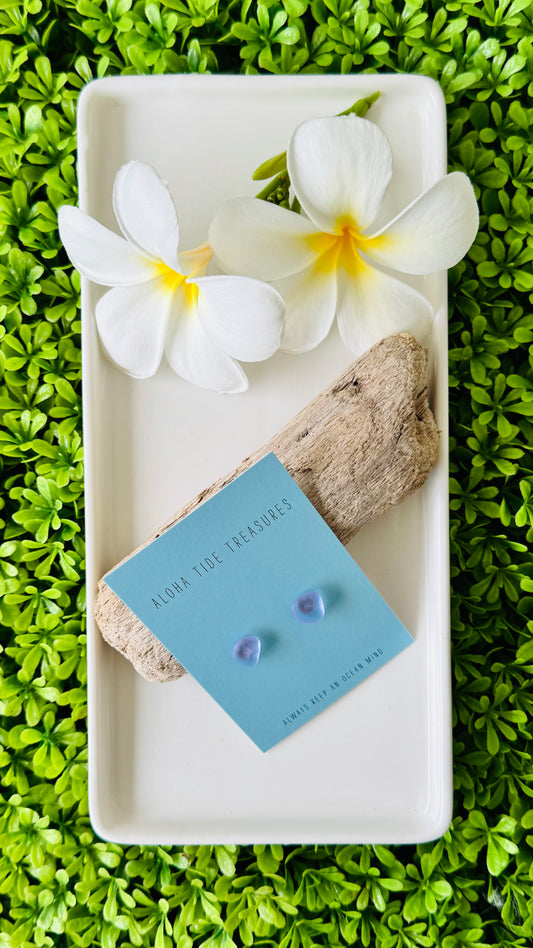 Sterling Silver Seaglass Earring Studs - Katie