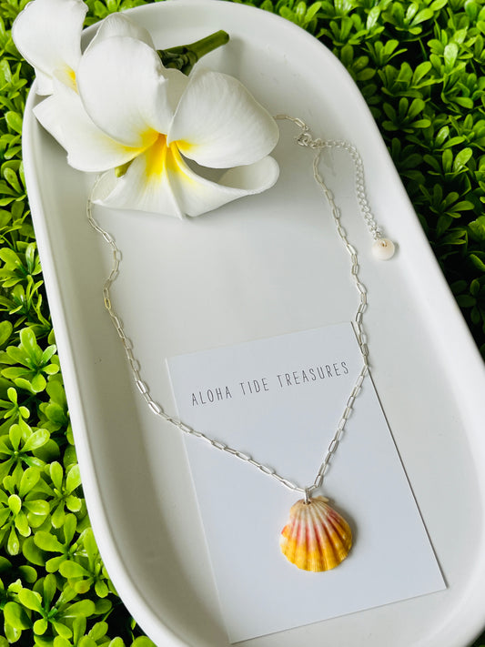 Sterling Silver Sunrise Shell Necklace 16” - Mar