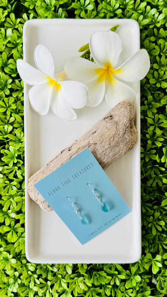 Sterling Silver Seaglass Earrings - Katie