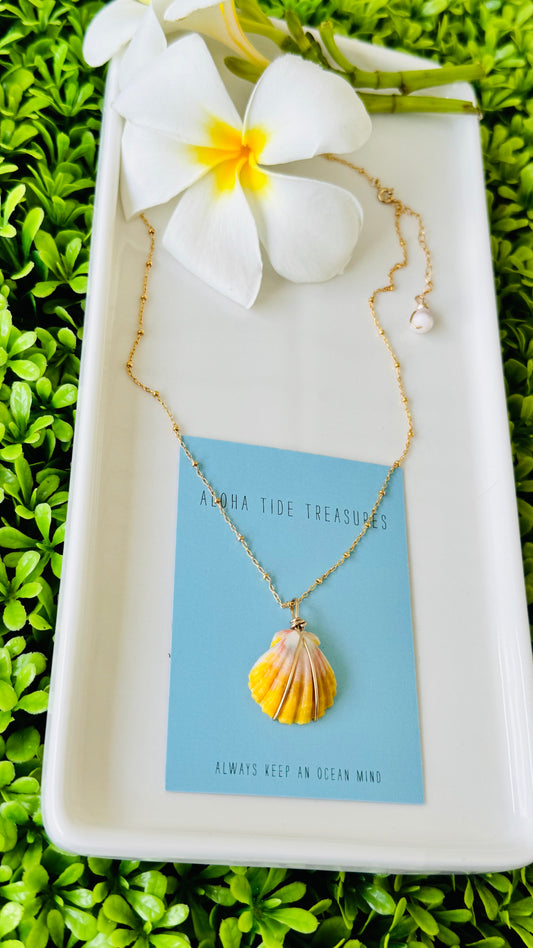 14K GF Sunrise Shell Necklace 16” - Lyana