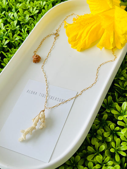 14K GF White Coral Necklace 18”