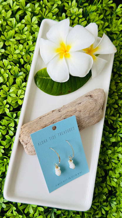 14K GF Stacked Puka Shell Earrings
