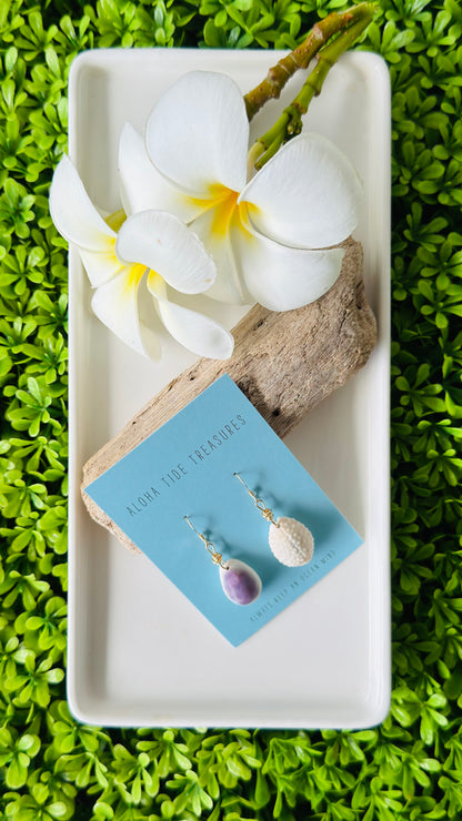 14K GF ‘Mismatched’ Cowrie Earrings - Mary