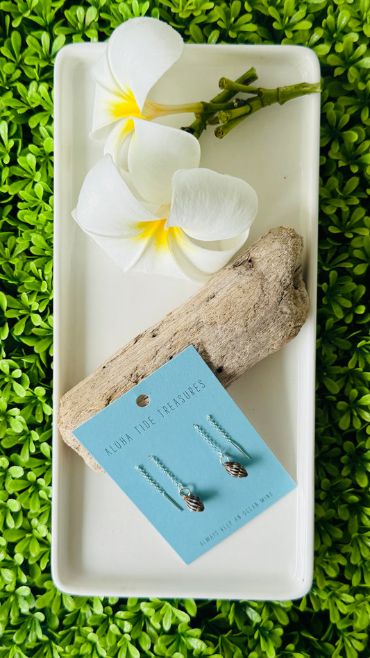 Sterling Silver Shell Threader Earrings
