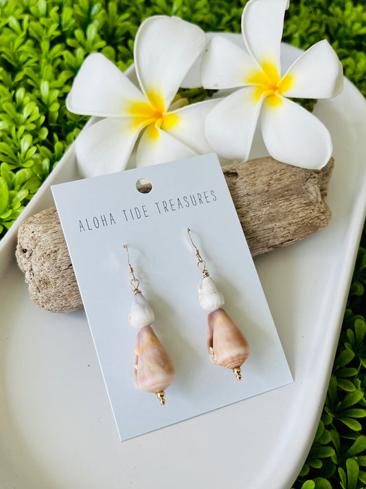 14K GF Stacked Cone Shell Earrings
