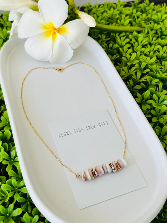 14K GF Dainty Puka Sand-Bar Necklace 16”