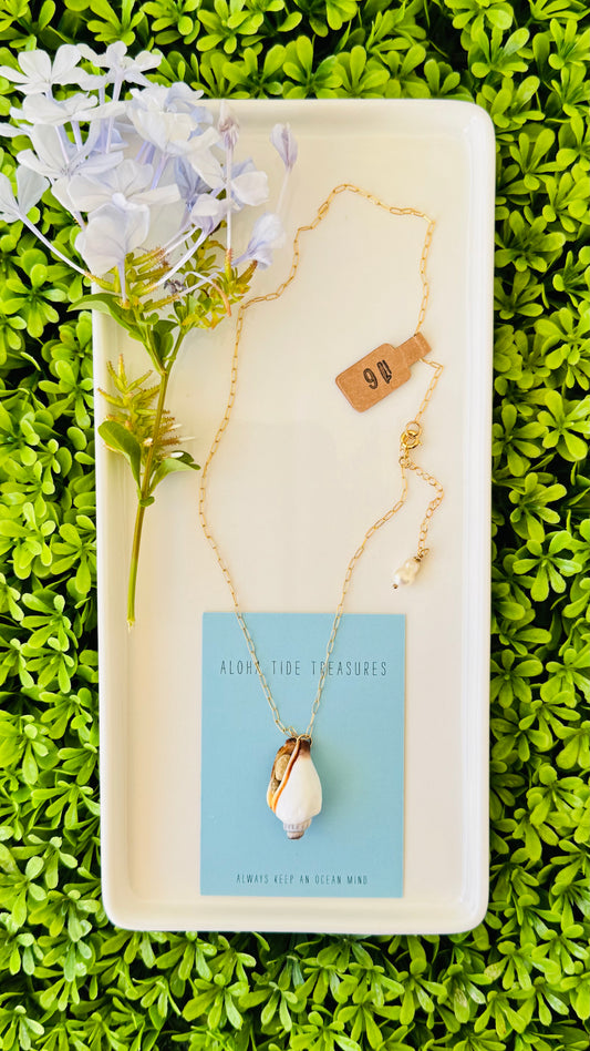 14K GF Conch Shell Necklace 16”
