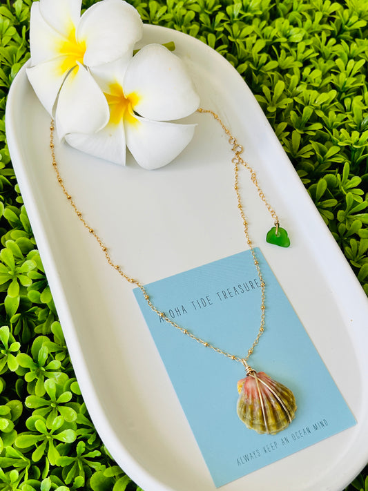 14K GF Moonrise Shell Necklace 18”