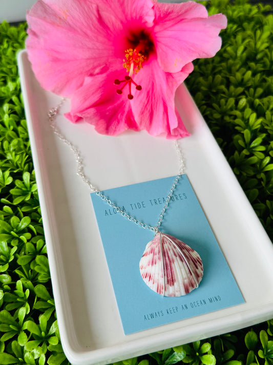 Sterling Silver Carolina Calico Shell Necklace 16” - Kristin