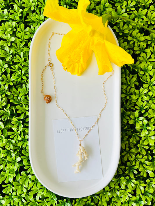 14K GF White Coral Necklace 18”