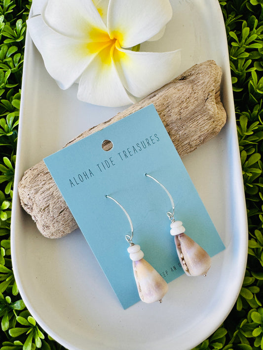 Sterling Silver Stacked Cone Shell Earrings