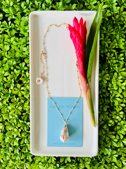 14K GF Flea Cone Shell Necklace 16”