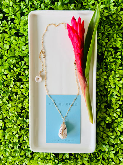 14K GF Flea Cone Shell Necklace 16”
