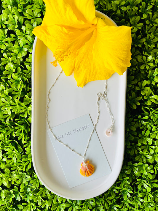 Sterling SIlver Sunrise Shell Necklace 14”