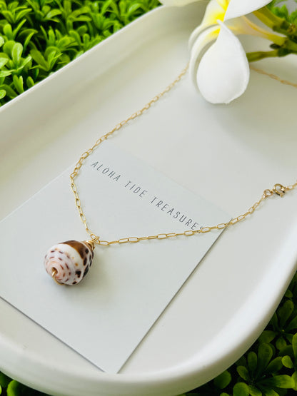 14K GF Hebrew Shell Necklace 16”