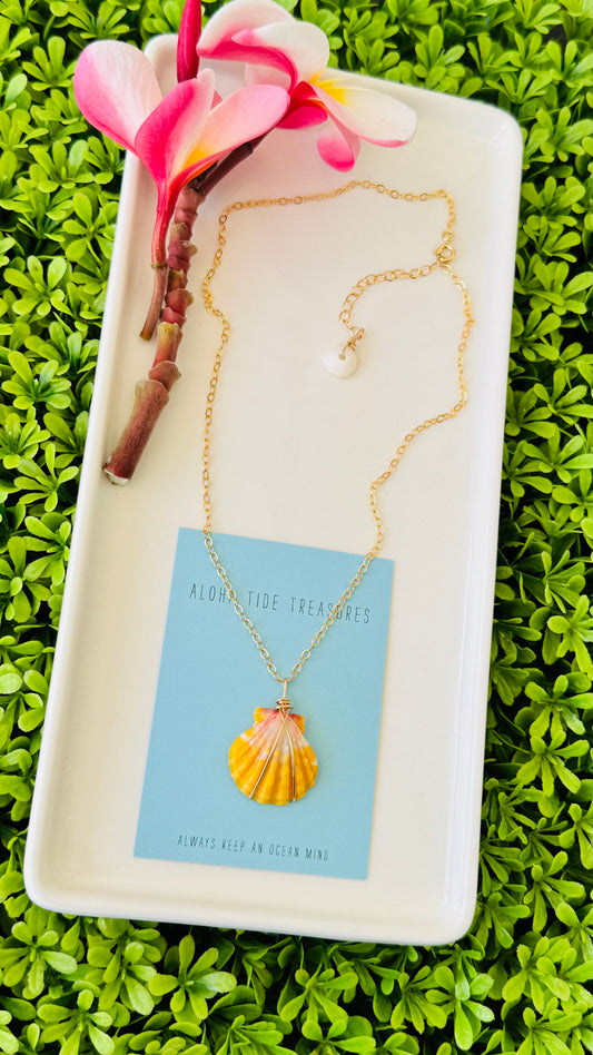 14K GF Sunrise Shell Necklace 16” - Charlotte