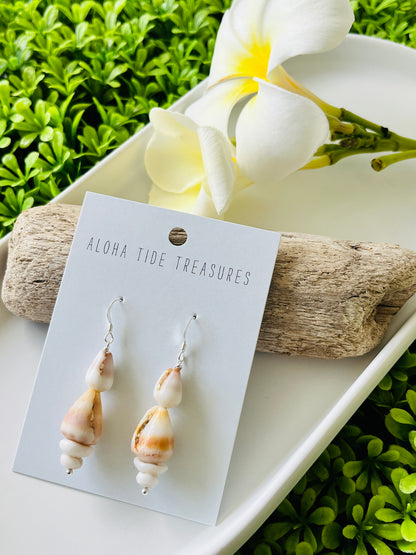 Sterling Silver Stacked Cone Shell Earrings