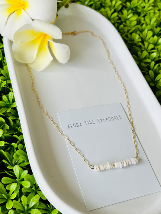 14K GF Extra Dainty Puka Sand-Bar Necklace 16”