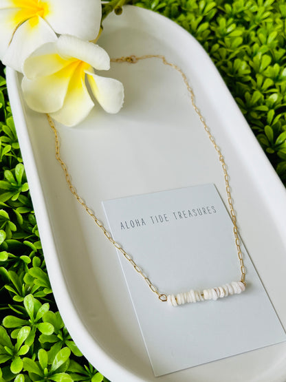 14K GF Extra Dainty Puka Sand-Bar Necklace 16”
