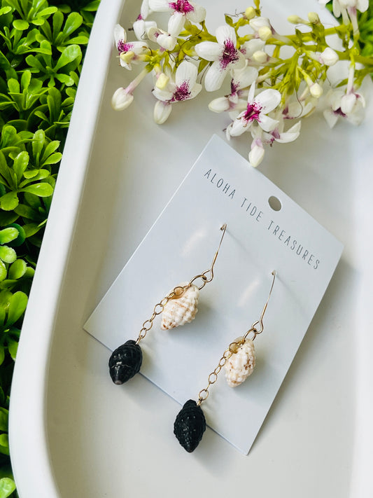 14K GF Dangly Shell Earrings