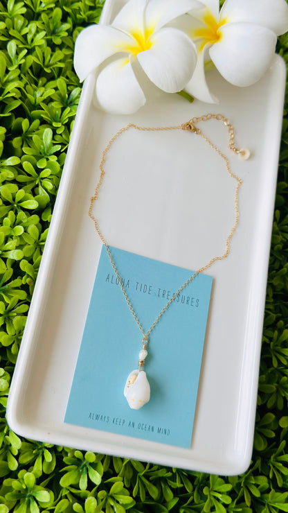 14K GF Shell Necklace 14” - Samantha