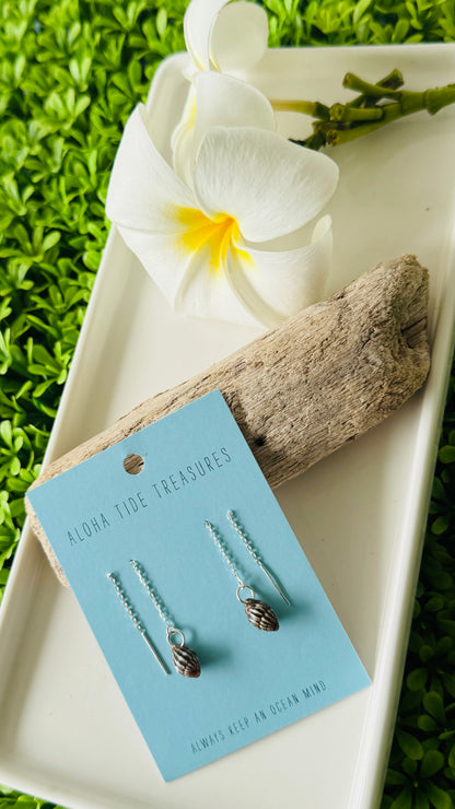 Sterling Silver Shell Threader Earrings