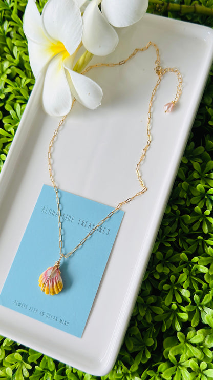 14K GF Sunrise Shell Necklace 16” - Carrie
