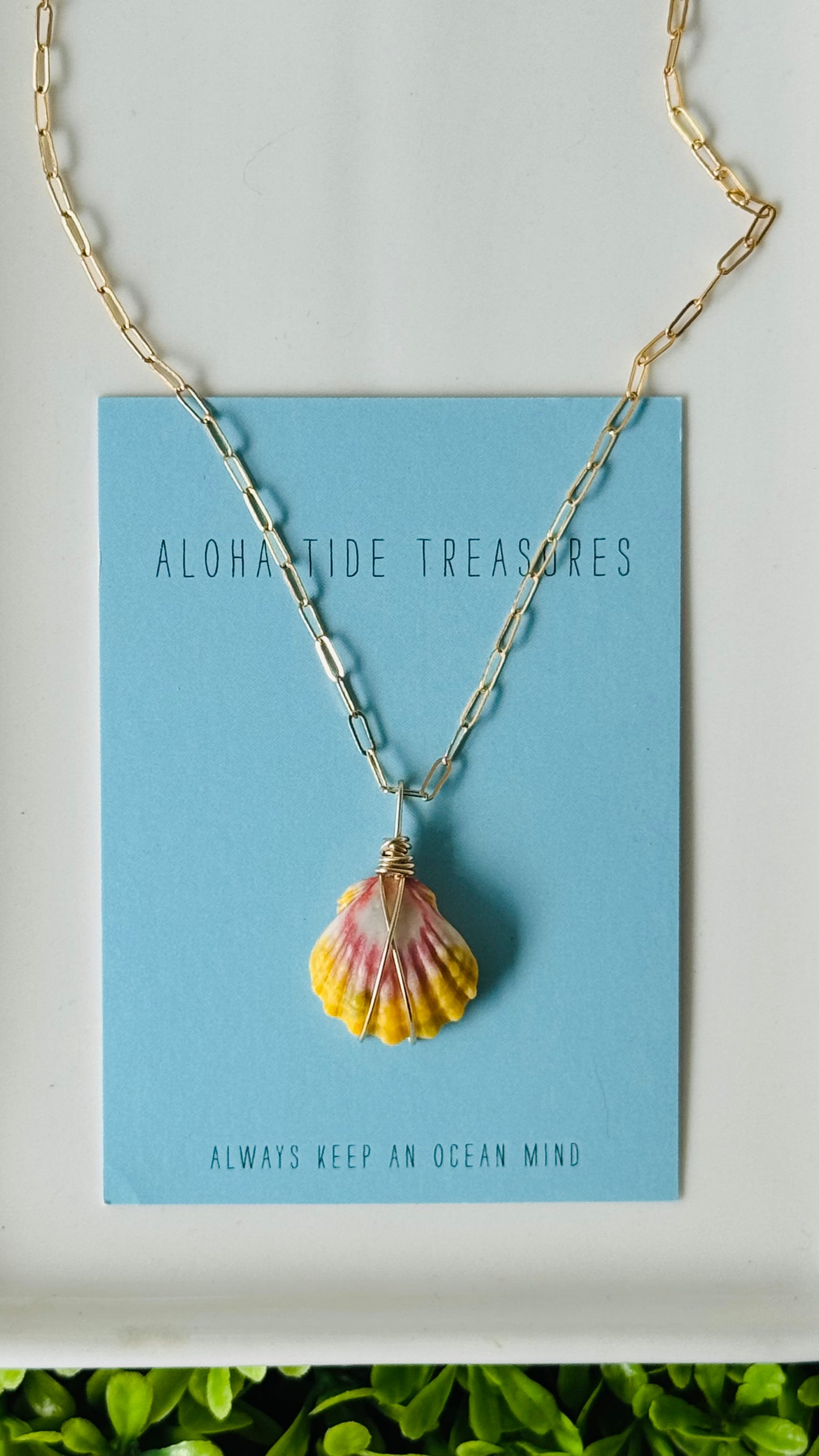14K GF Sunrise Shell Necklace 16” - Carrie