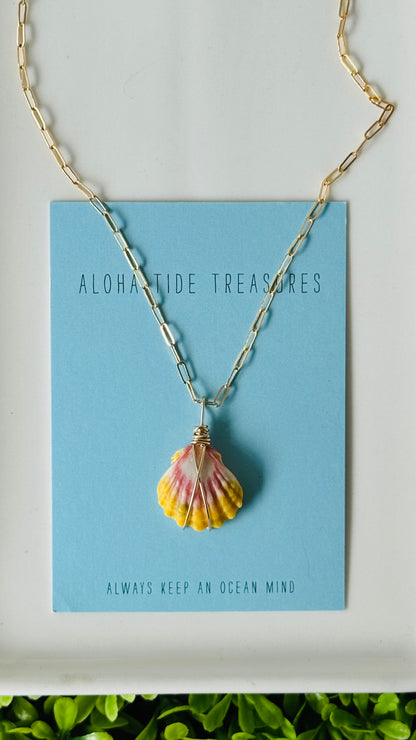 14K GF Sunrise Shell Necklace 16” - Carrie